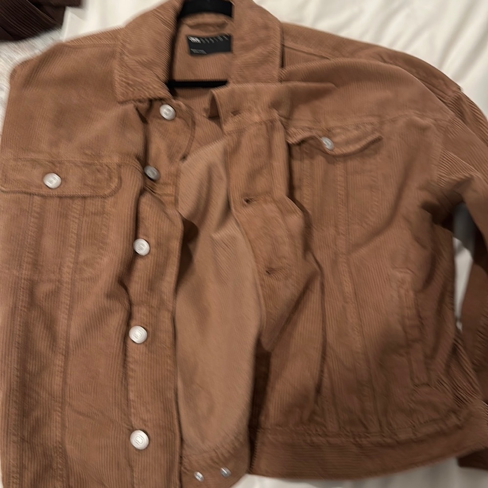 Asos Design Oversized Cord Jacket In Rust - image 1